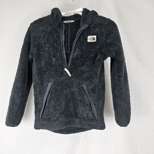 The North Face Campshire Pullover Hoodie Half Zip Boys Size 10/12 Dark Gray/ Blk